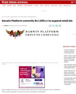 Darwin Platform commits Rs 1,000 cr to expand retail biz.