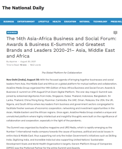 The 14th Asia-Africa Business and Social Forum.