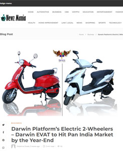 Darwin EVAT to Hit Pan India Market by the Year-End.