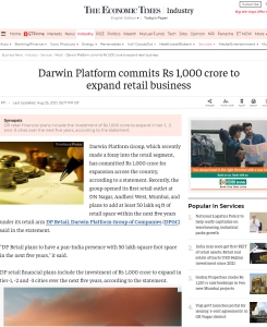 Darwin Platform commits Rs 1,000 cr to expand retail biz.